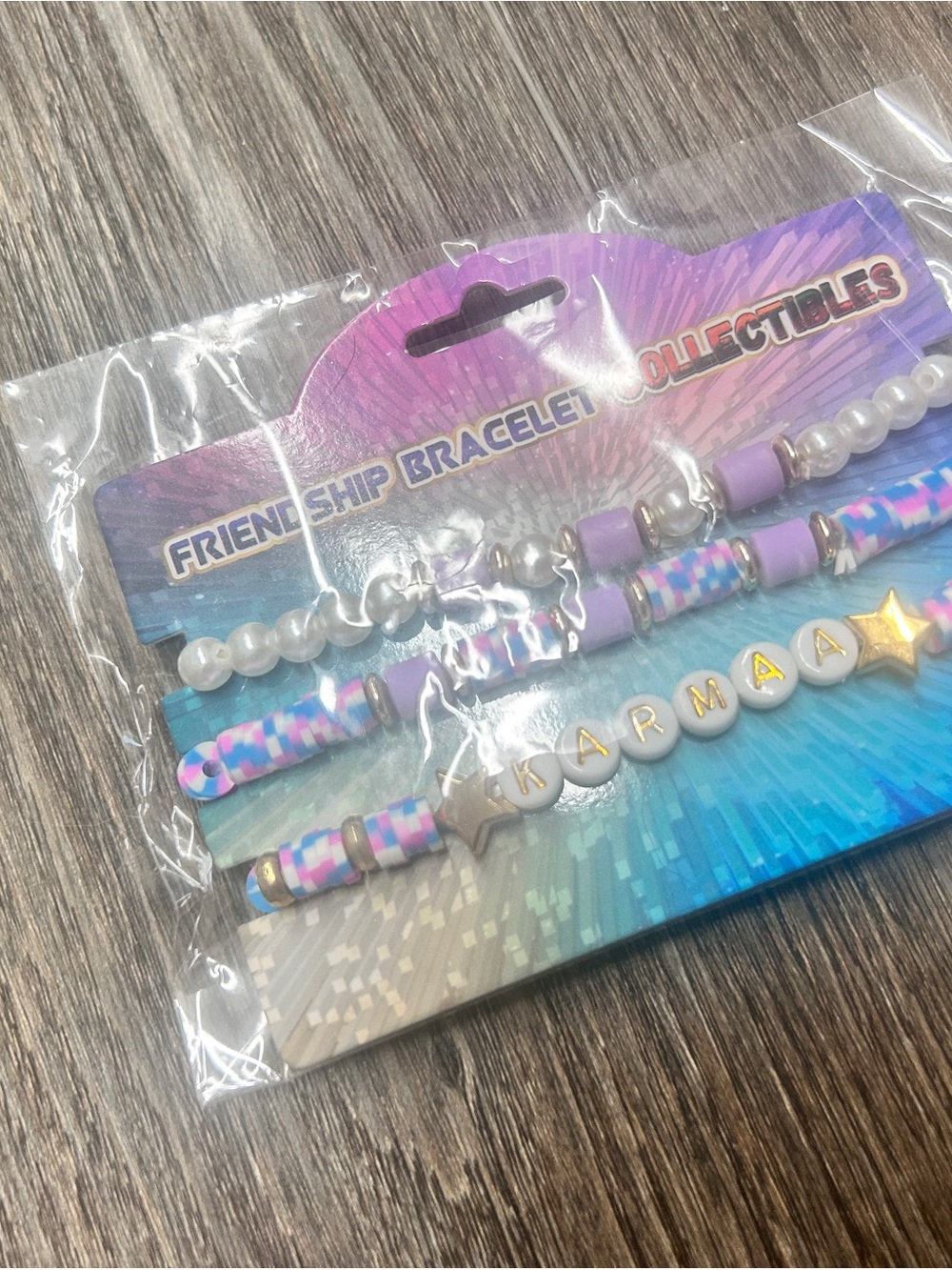 Kids Purple Beaded Friendship Bracelet Set TS song
